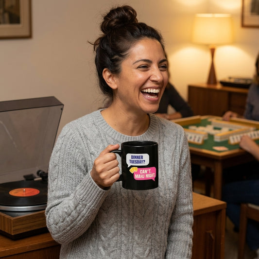 Mahj Night funny mahjong mug — lifestyle
