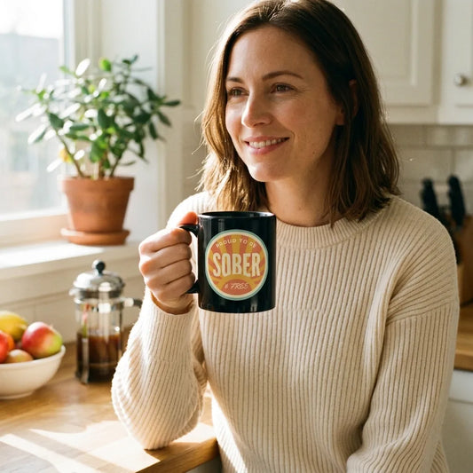 Sober & Proud print — lifestyle