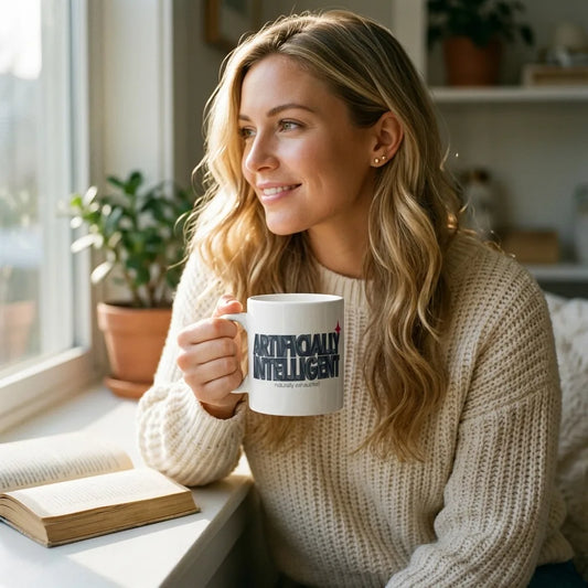 Artificially Intelligent funny AI mug — lifestyle