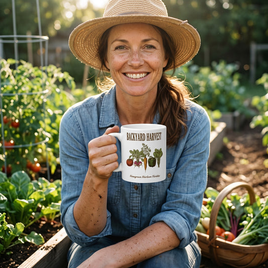 Backyard Harvest Heirloom Varieties print — lifestyle