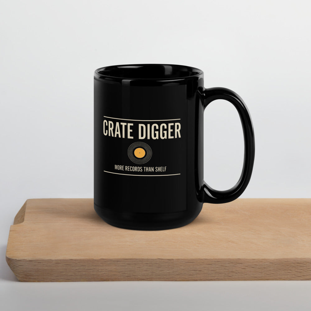 Crate Digger vinyl record print — 15 oz, front