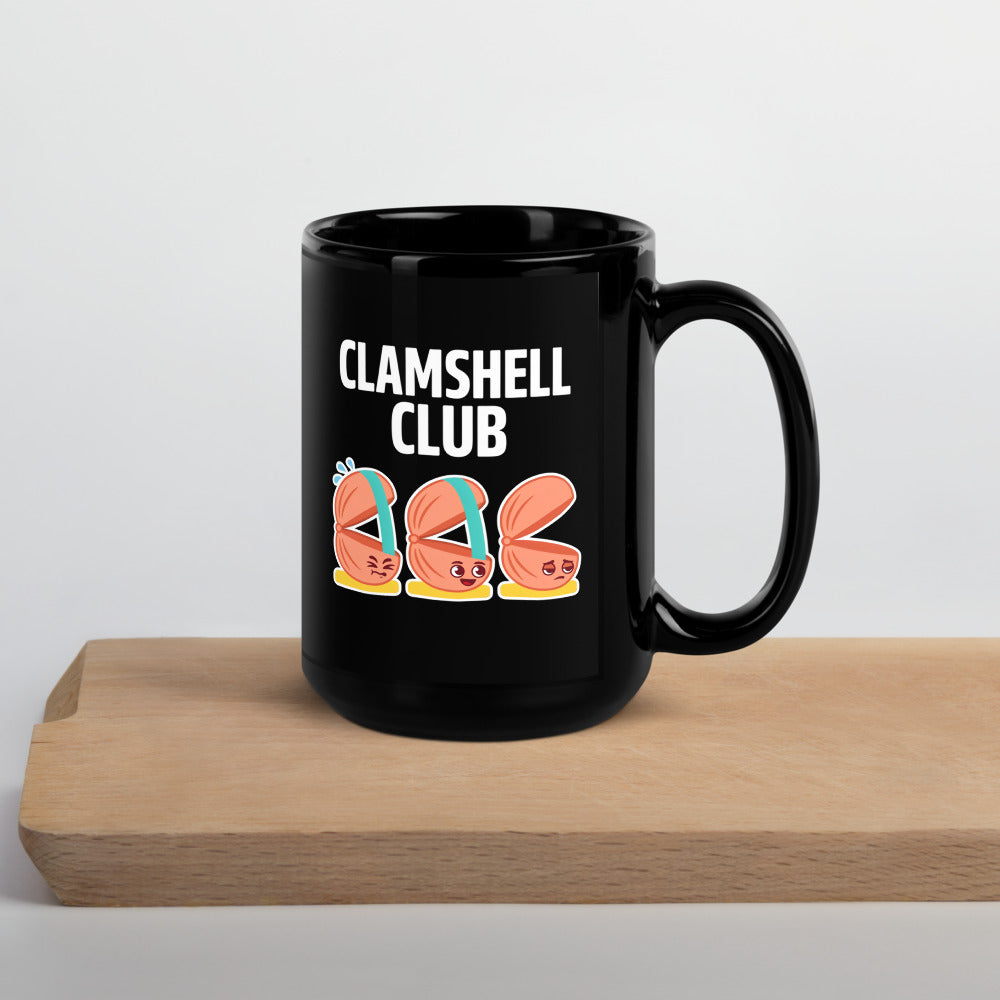 Clamshell Club funny physical therapy mug — 15 oz, front