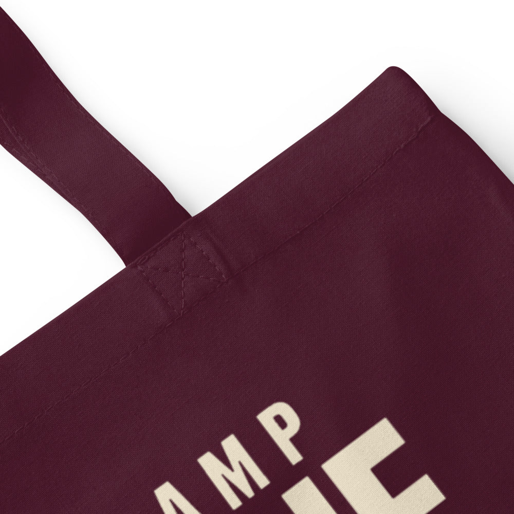 Set One marching band drill chart cotton tote bag — Burgundy, detail