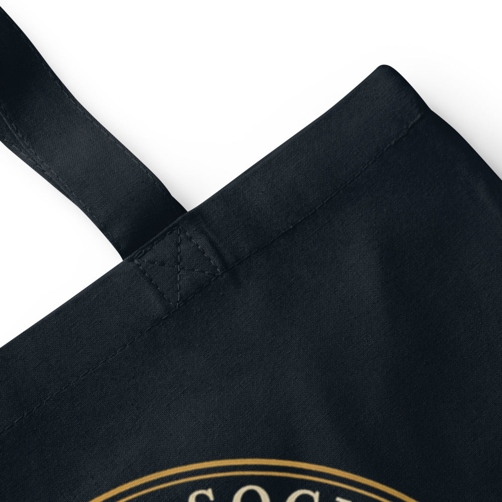 Smut Reader Society romantasy book tote bag — French Navy, detail