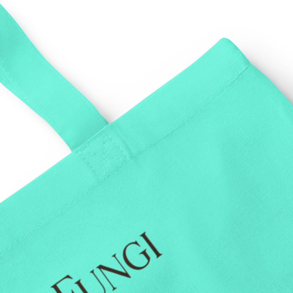 Forest Fungi vintage mushroom field guide tote bag — Mint, detail