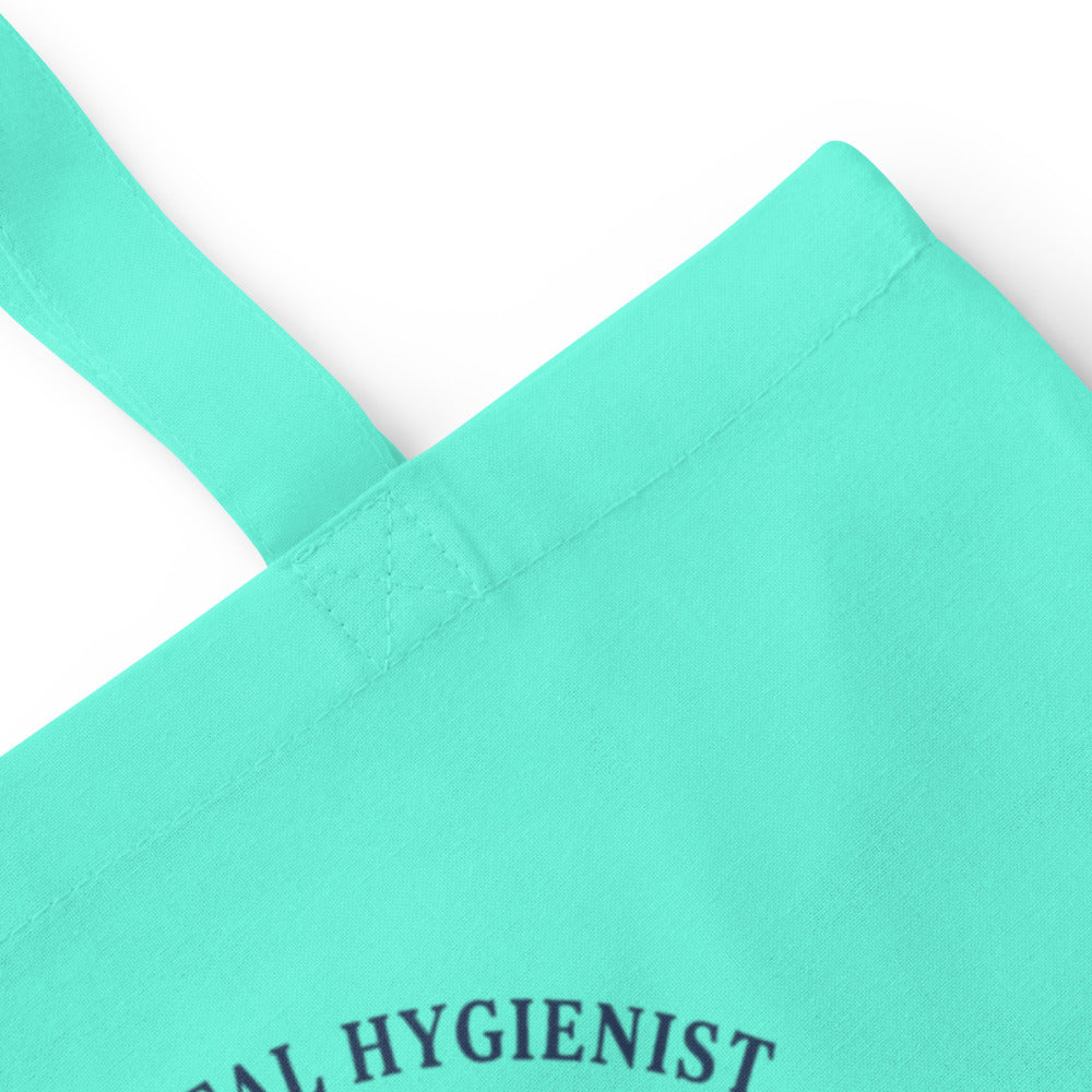 Licensed to Scale registered dental hygienist cotton tote bag — Mint, detail