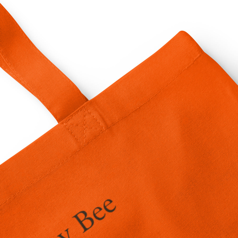 The Honey Bee Apis mellifera anatomical cotton tote bag — Orange, detail