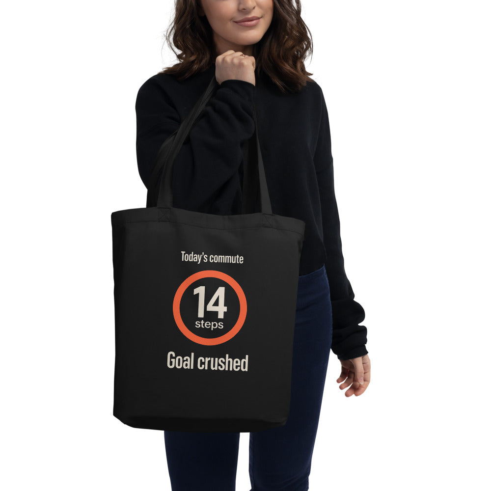 Today's Commute 14 Steps work from home tote bag — Black