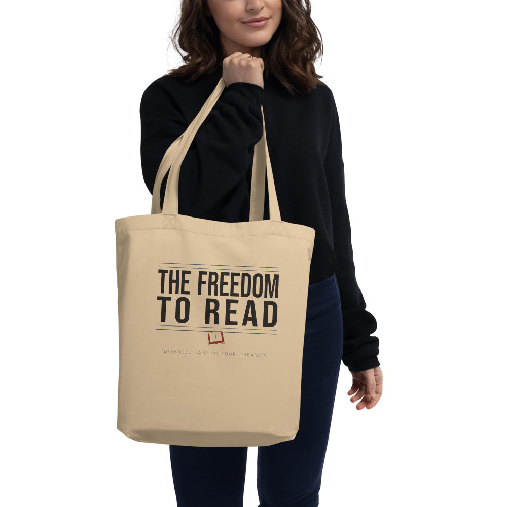 The Freedom to Read school librarian canvas tote bag — Oyster