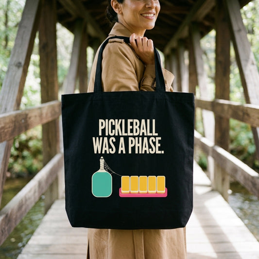 Pickleball Was A Phase funny mahjong tote bag — lifestyle