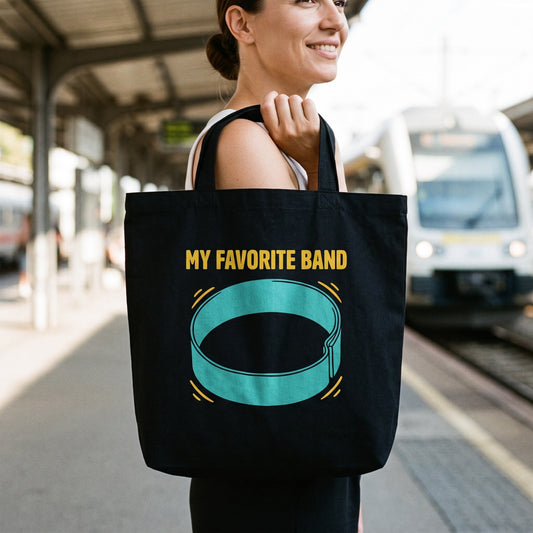My Favorite Band funny physical therapy tote bag — lifestyle
