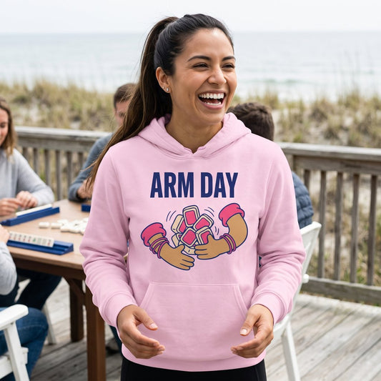 Arm Day funny mahjong hoodie — lifestyle