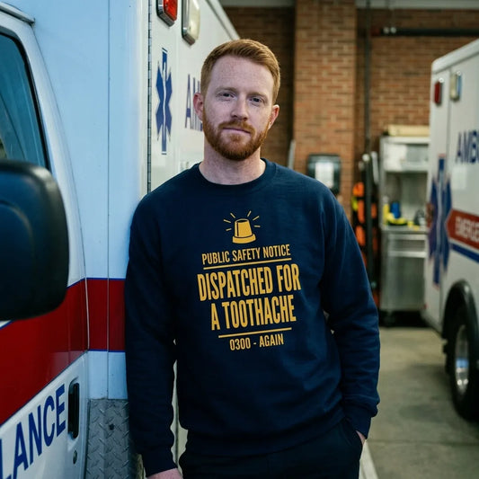 Dispatched For a Toothache funny EMS paramedic crewneck sweatshirt — lifestyle