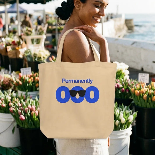 Permanently OOO out of office tote bag — lifestyle