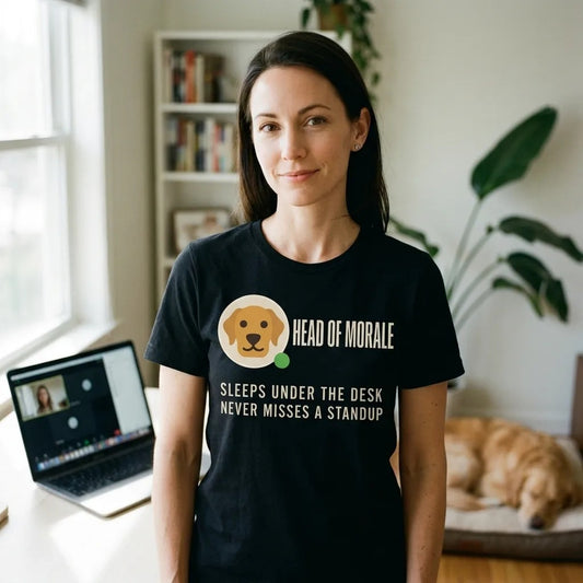 Head of Morale dog profile card unisex t-shirt — lifestyle