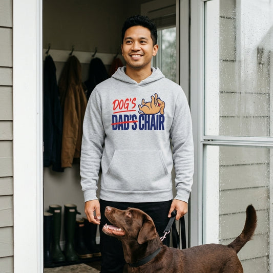 Dog's Chair funny dog dad hoodie — lifestyle