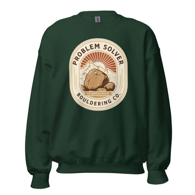 Bouldering Sweatshirt, Vintage Rock Climbing Crewneck, Problem Solver Badge — Climber Gift