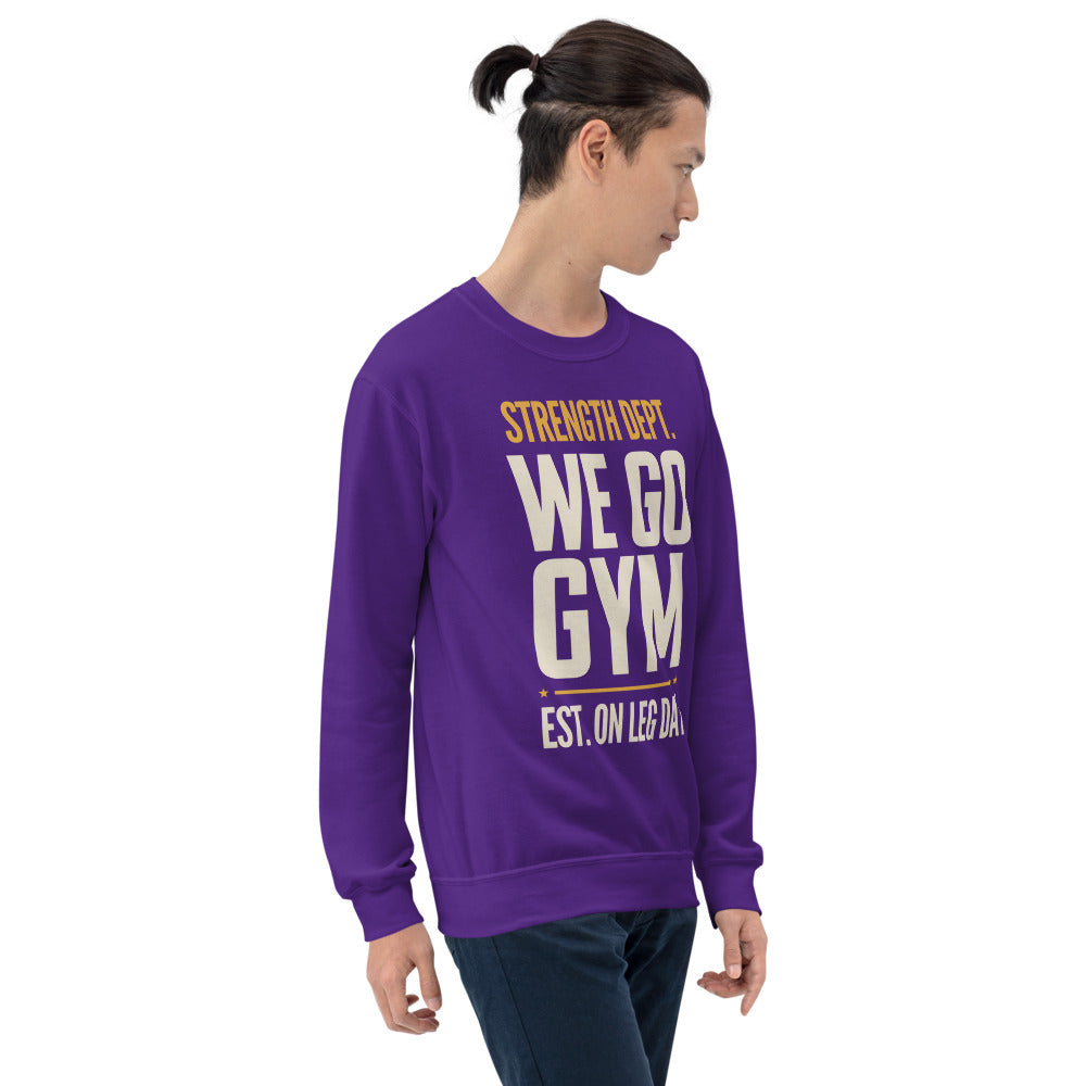 We Go Gym vintage athletic crewneck — Purple, model