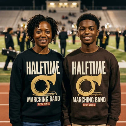 Official Halftime vintage marching band crewneck sweatshirt — lifestyle