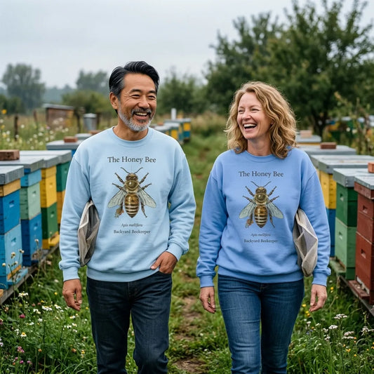 The Honey Bee Apis mellifera anatomical crewneck sweatshirt — lifestyle