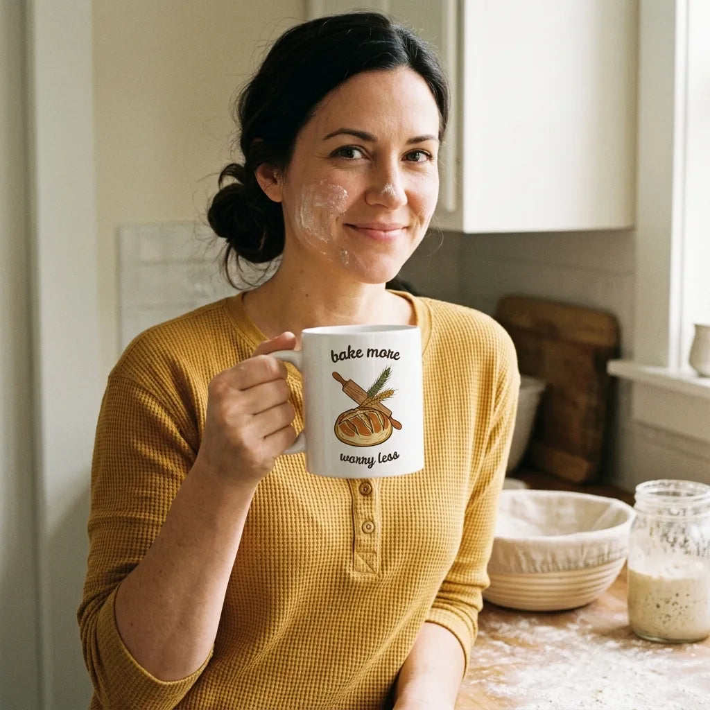 Bake More, Worry Less print — lifestyle