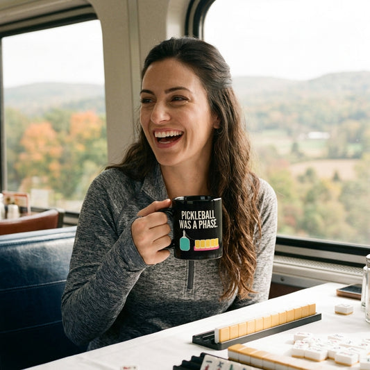 Pickleball Was A Phase funny mahjong mug — lifestyle