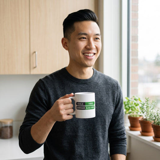 Eval Suite Vibes agentic AI engineer mug — lifestyle