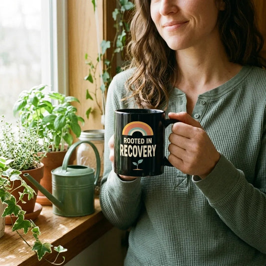 Rooted in Recovery print — lifestyle