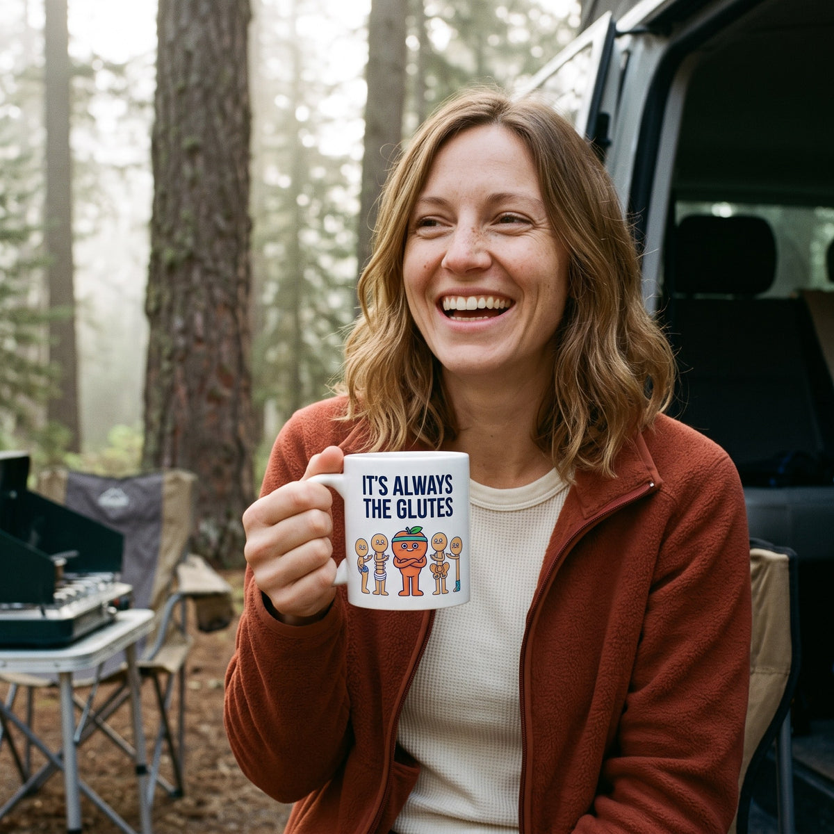 Always The Glutes funny physical therapy mug — lifestyle