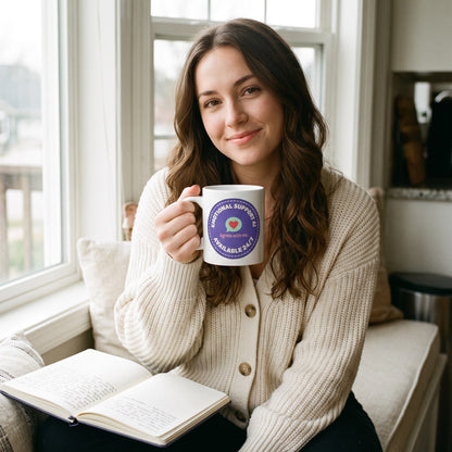 Emotional Support AI ceramic mug — lifestyle