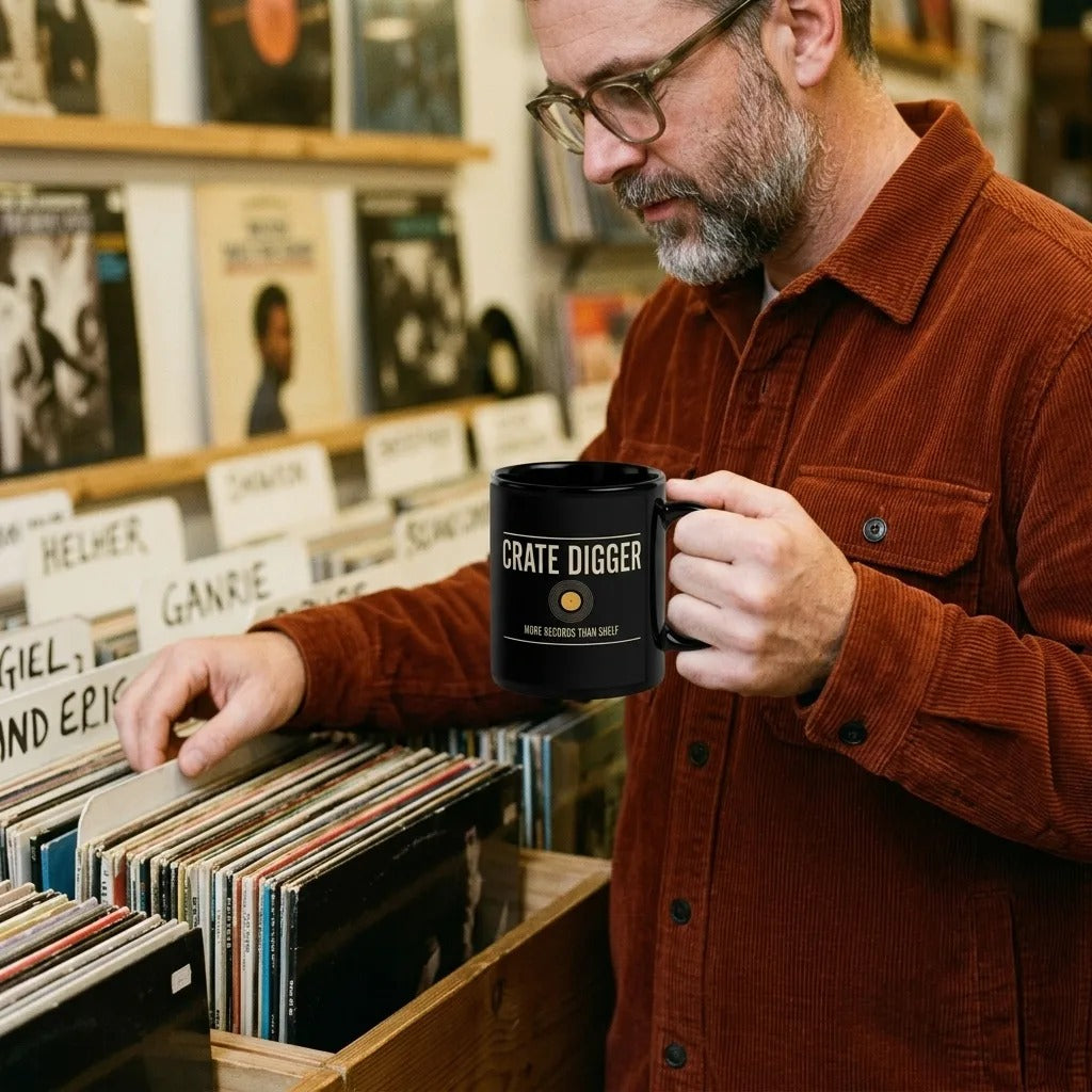 Crate Digger vinyl record print — lifestyle
