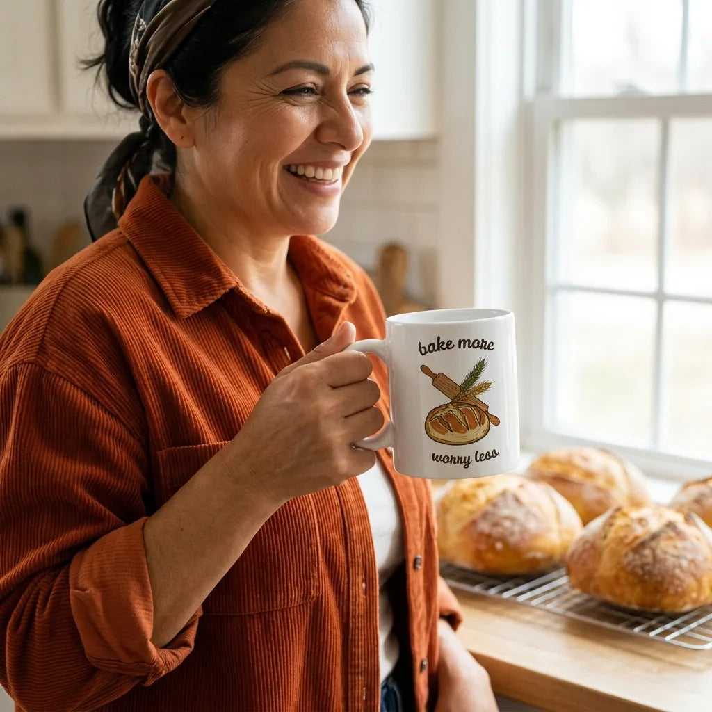 Bake More, Worry Less print — lifestyle