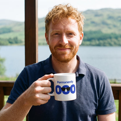 Permanently OOO out of office coffee mug — lifestyle