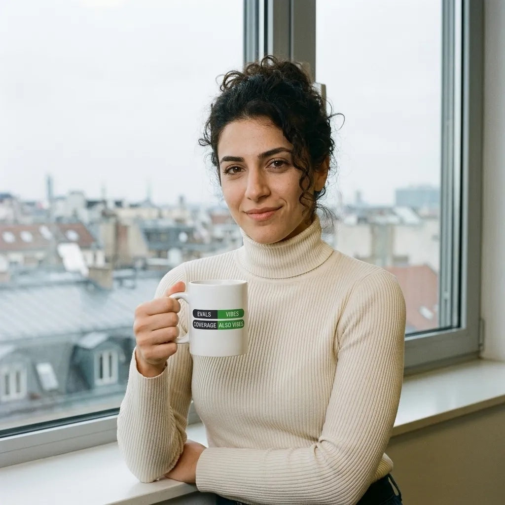 Eval Suite Vibes agentic AI engineer mug — lifestyle