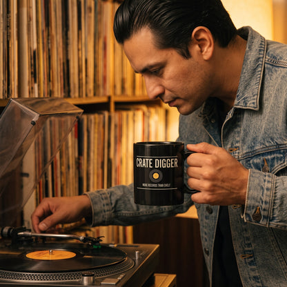 Crate Digger vinyl record print — lifestyle