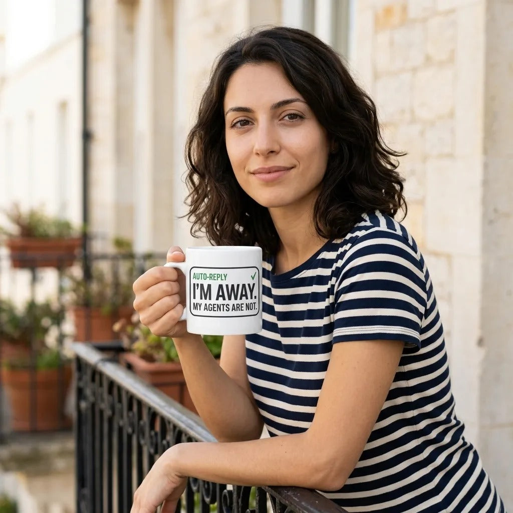Auto-Reply agentic AI engineer mug — lifestyle