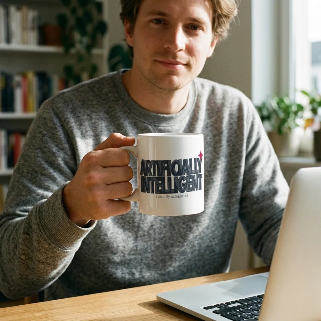Artificially Intelligent funny AI mug — lifestyle