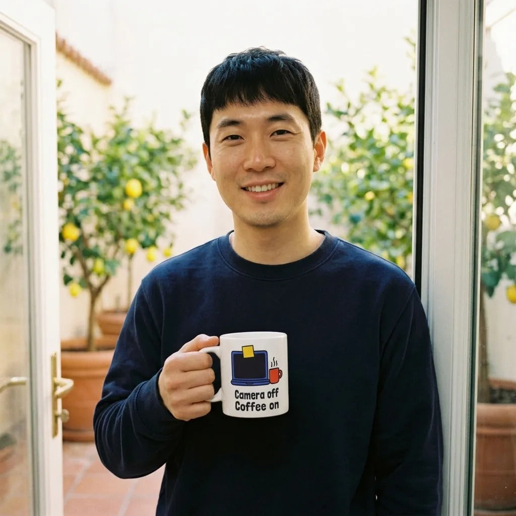 Camera Off Coffee On funny office coffee mug — lifestyle