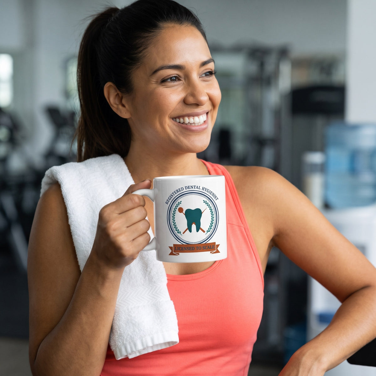 Licensed to Scale registered dental hygienist mug — lifestyle
