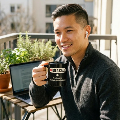 On A Call do not disturb status mug — lifestyle