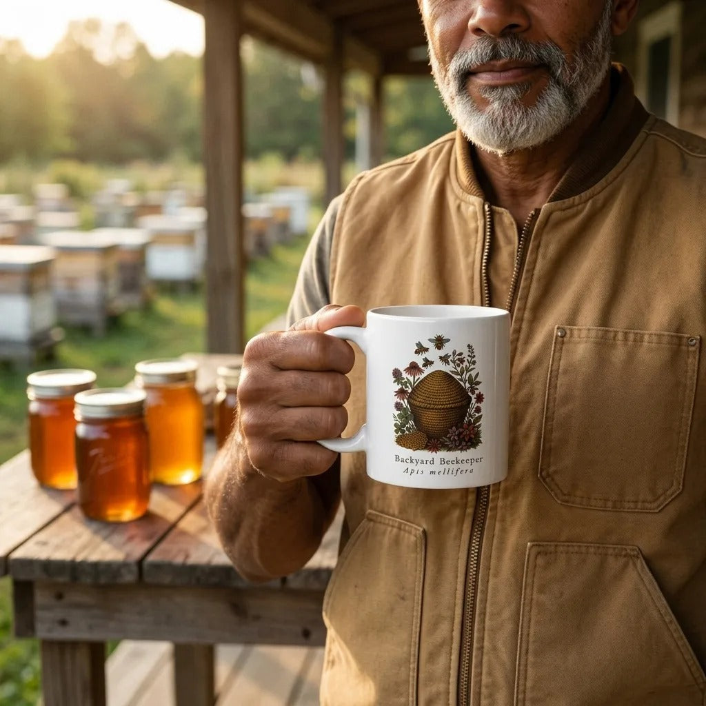 Backyard Beekeeper Field Plate print — lifestyle