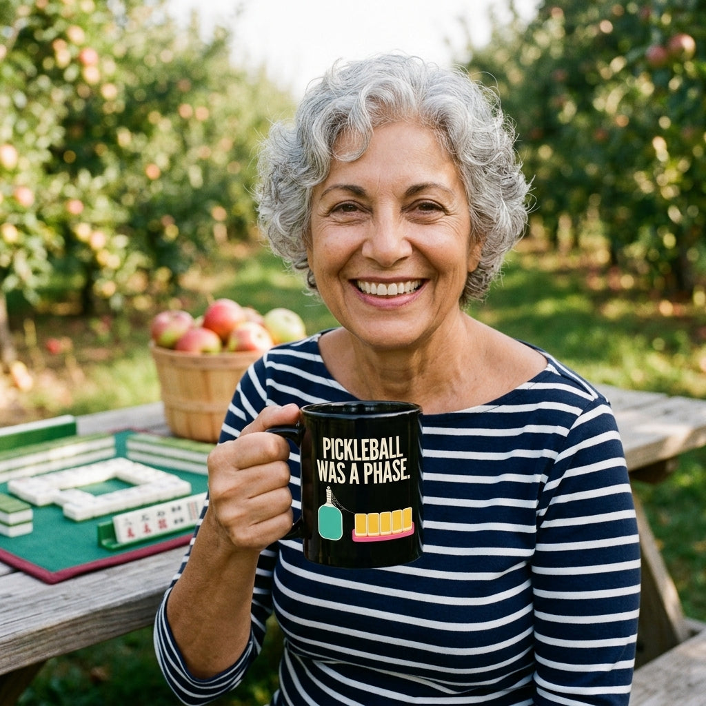 Pickleball Was A Phase funny mahjong mug — lifestyle