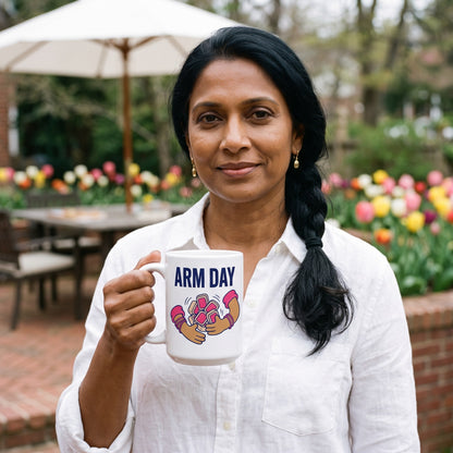 Arm Day funny mahjong mug — lifestyle