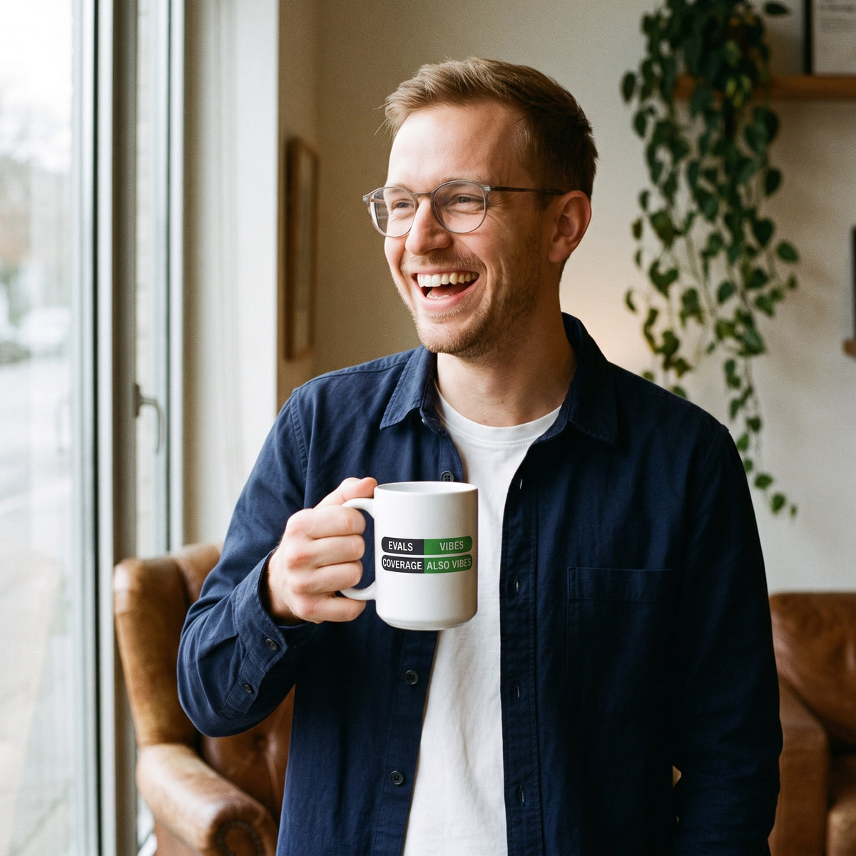Eval Suite Vibes agentic AI engineer mug — lifestyle