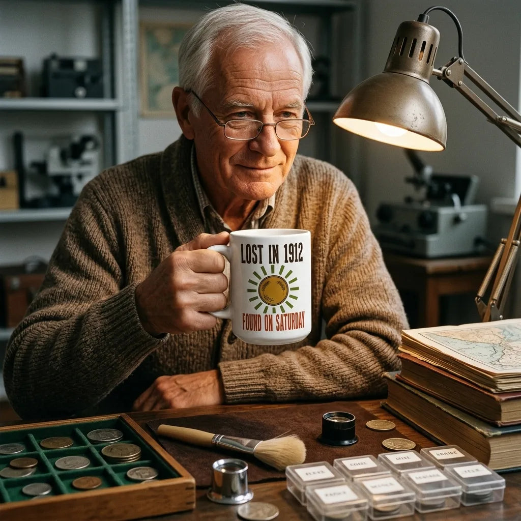 Lost in 1912 Found on Saturday retro metal detecting mug — lifestyle