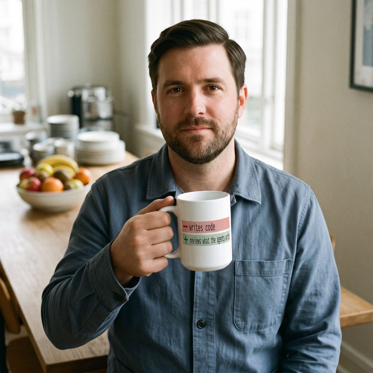 The Diff agentic AI engineer mug — lifestyle