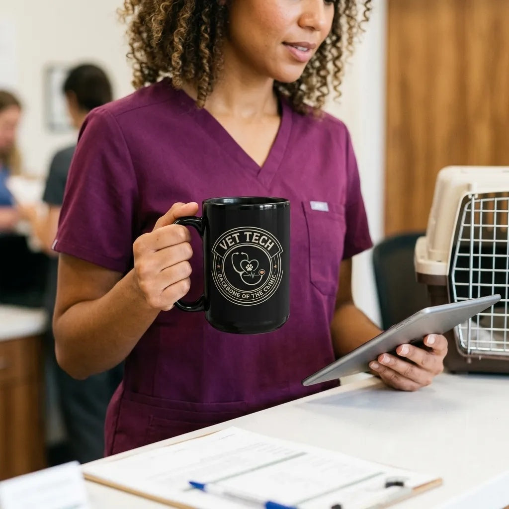 Vet Tech Crest print — lifestyle
