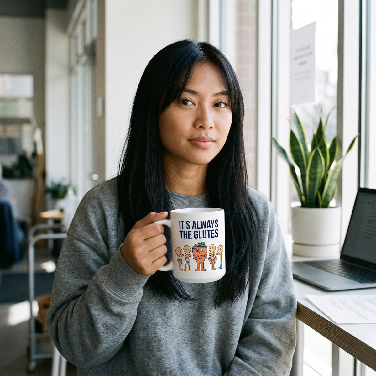 Always The Glutes funny physical therapy mug — lifestyle