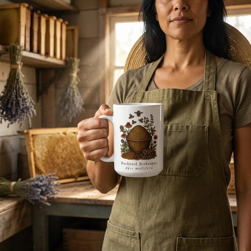 Backyard Beekeeper Field Plate print — lifestyle