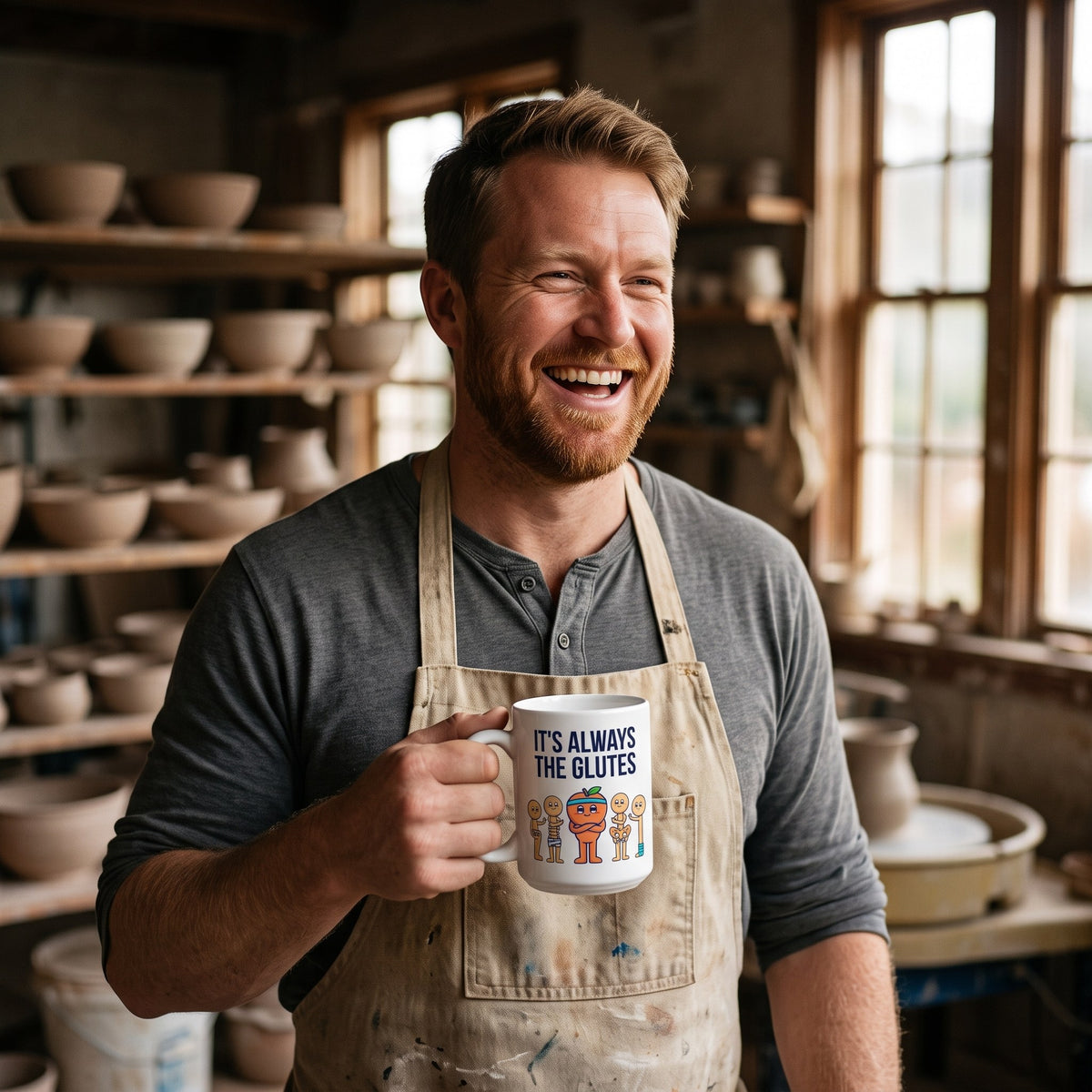 Always The Glutes funny physical therapy mug — lifestyle